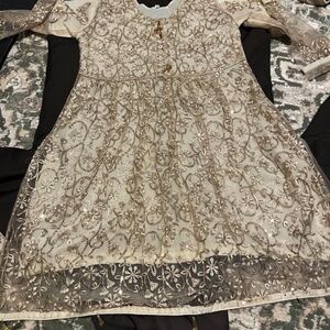 Cream & Gold Kid's Dress